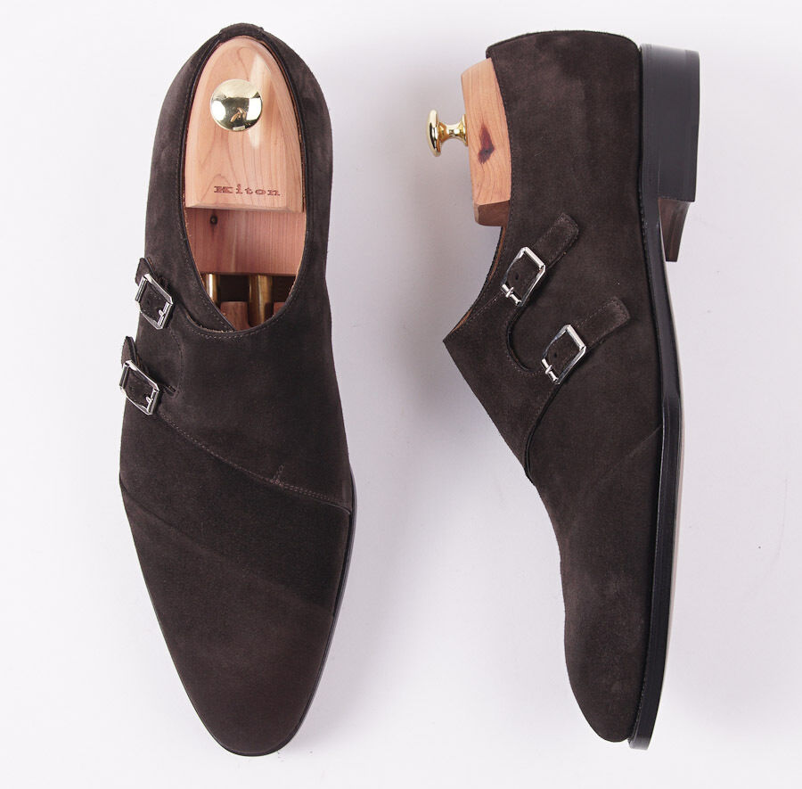 Kiton Suede Double Buckle Monk Strap - Top Shelf Apparel