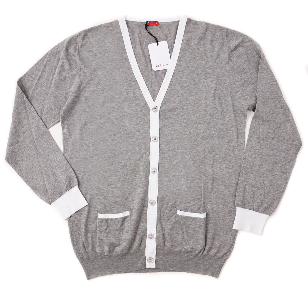 Kiton Lightweight Cotton Cardigan Sweater in Gray – Top Shelf Apparel
