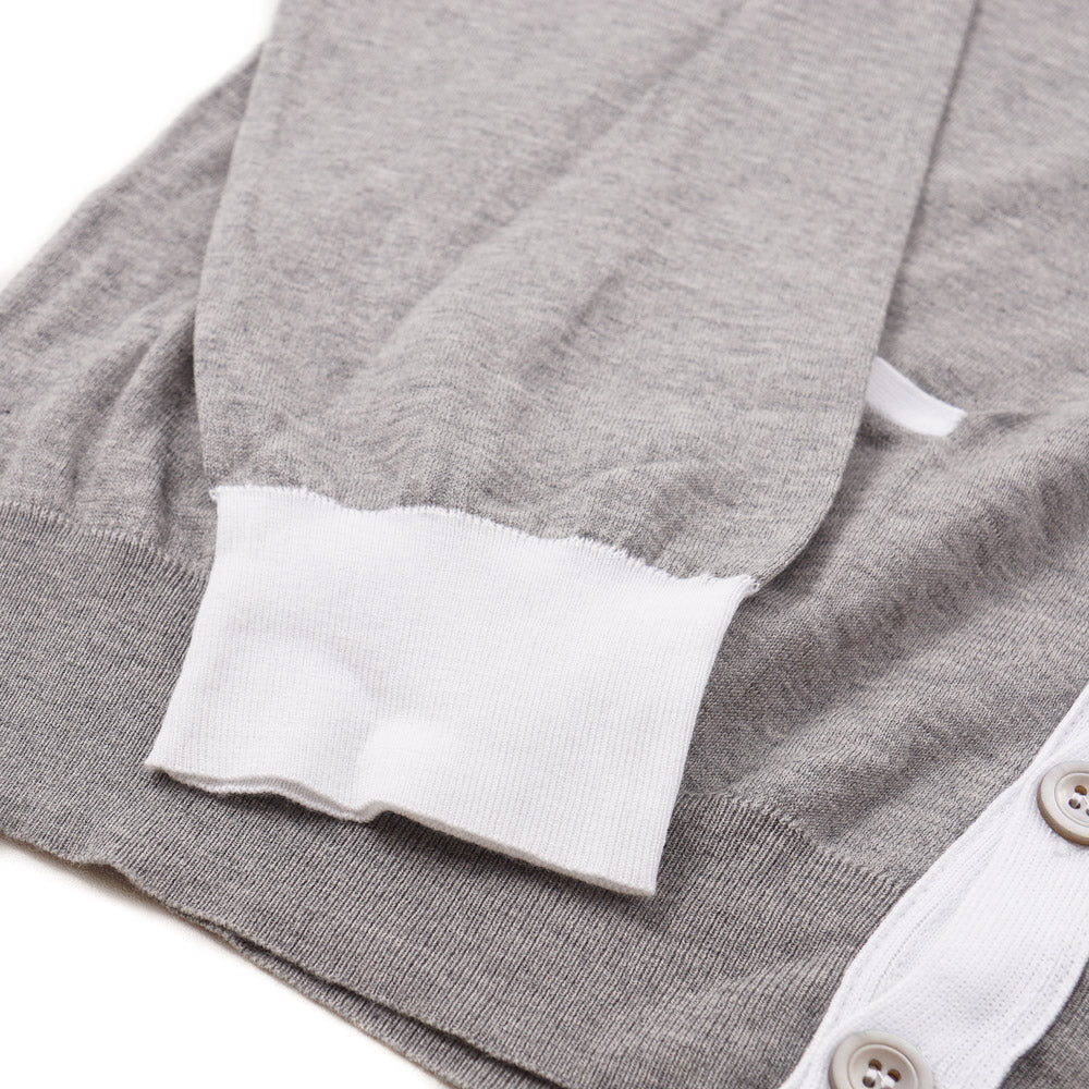 Kiton Lightweight Cotton Cardigan Sweater in Gray - Top Shelf Apparel