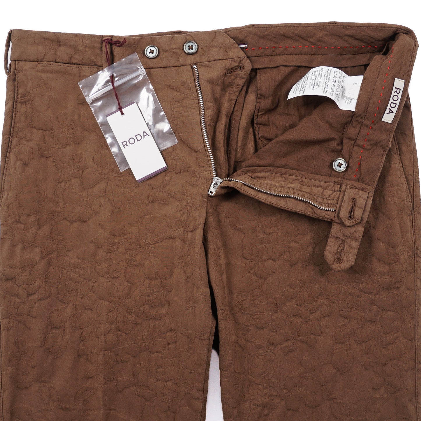 Roda Woven Floral Pattern Cotton Pants - Top Shelf Apparel