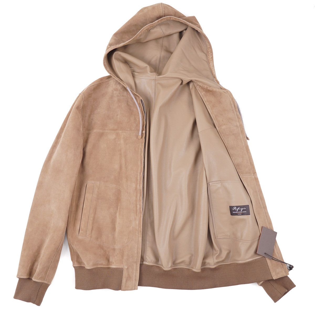 Rifugio Hooded Lambskin Suede Jacket - Top Shelf Apparel