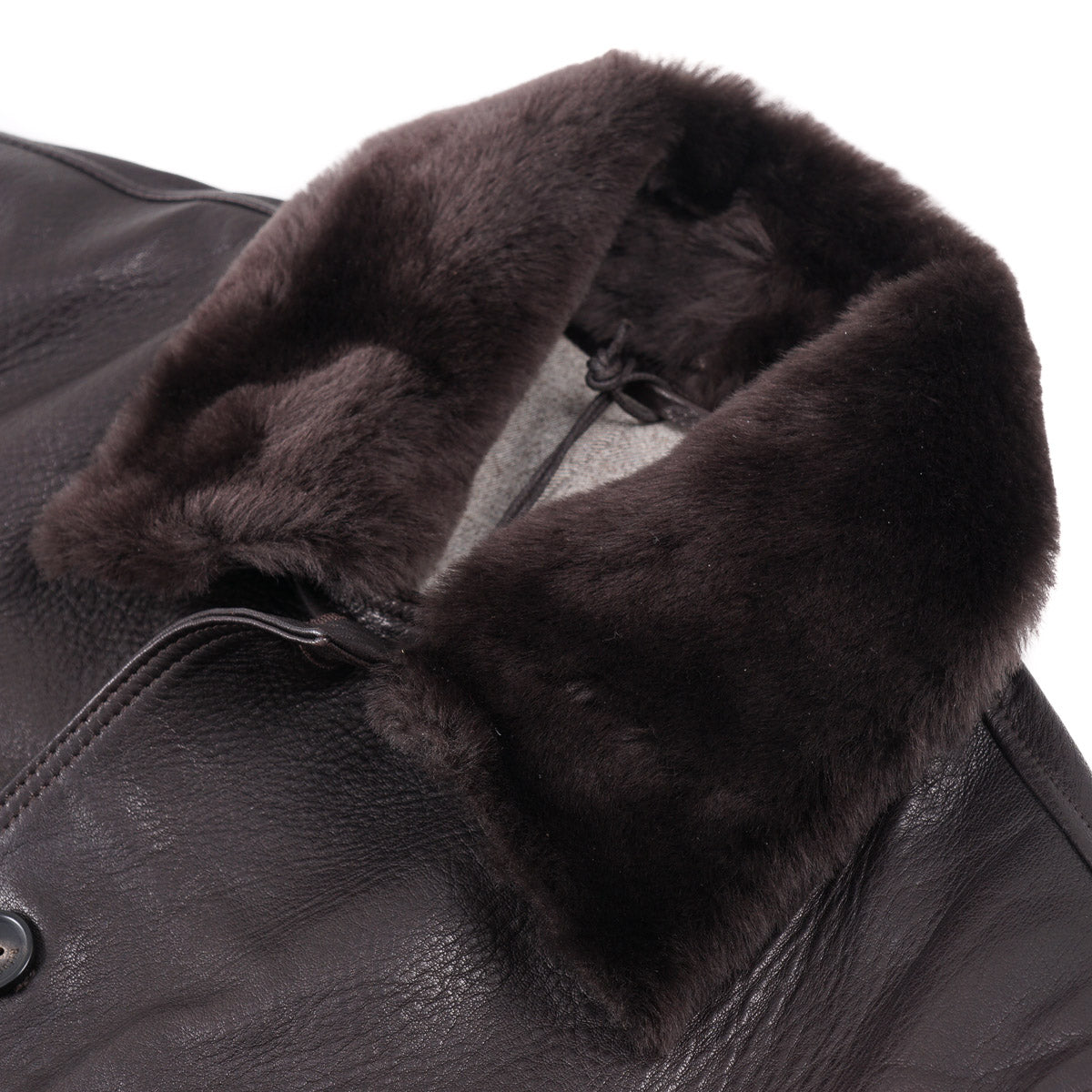 Leather jacket with lamb hotsell fur collar