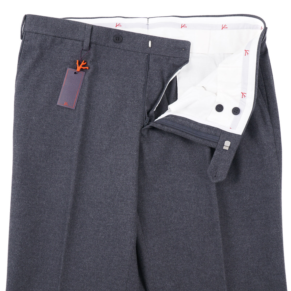 Isaia Slim-Fit Flannel Cotton Pants - Top Shelf Apparel