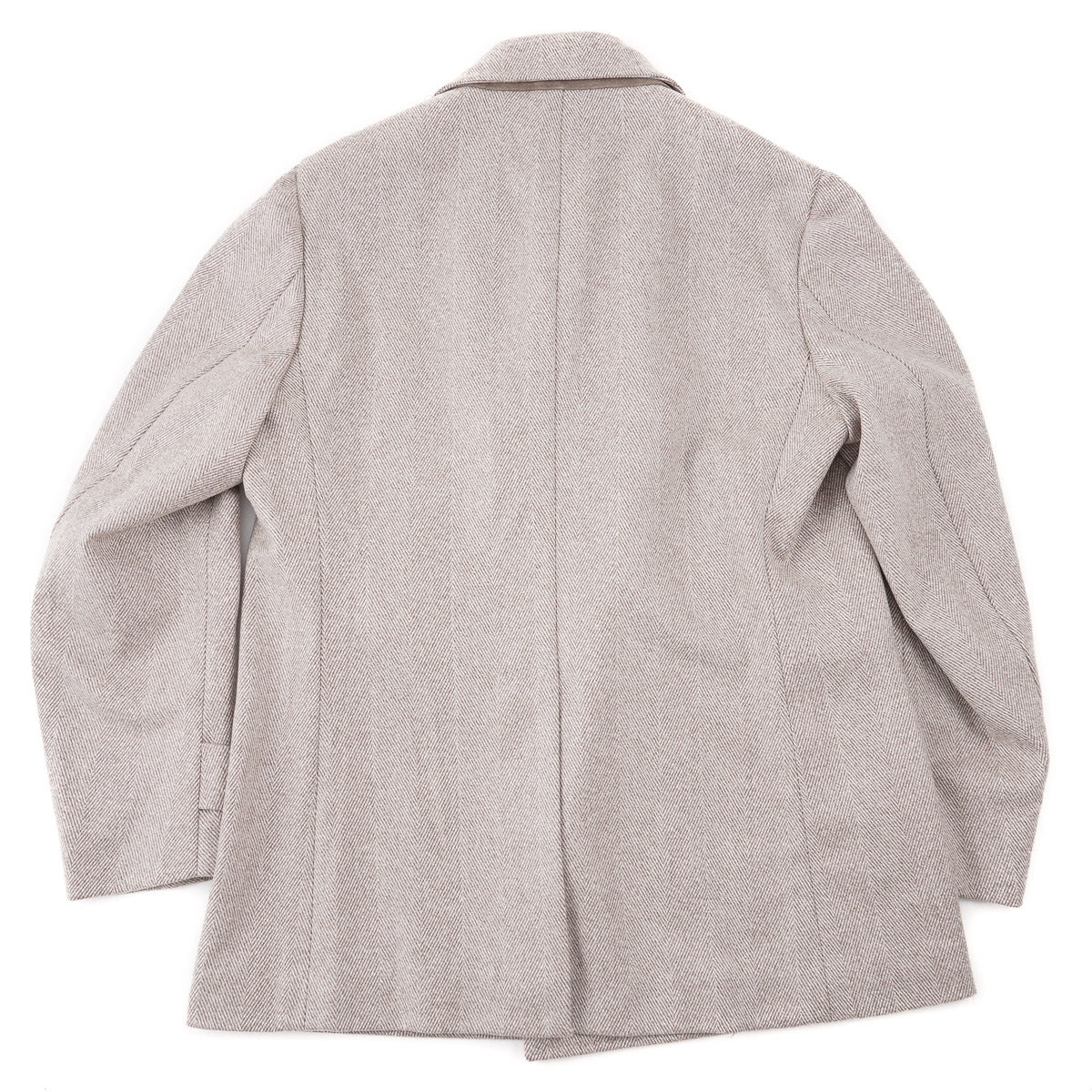 Isaia Herringbone Cashmere Peacoat - Top Shelf Apparel