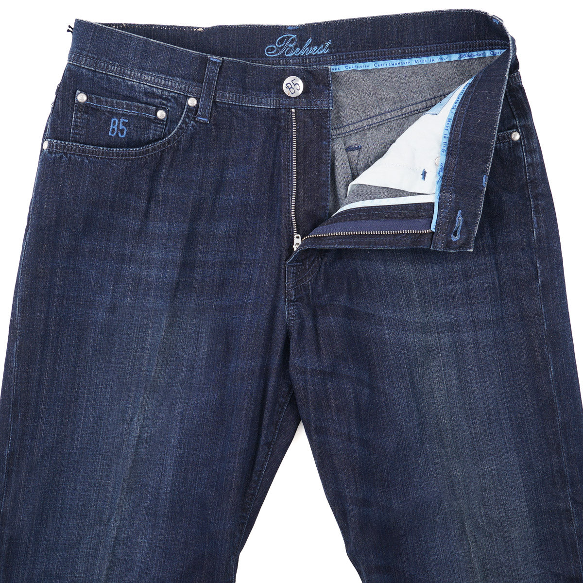 Belvest Classic Straight Fit Denim Jeans - Top Shelf Apparel