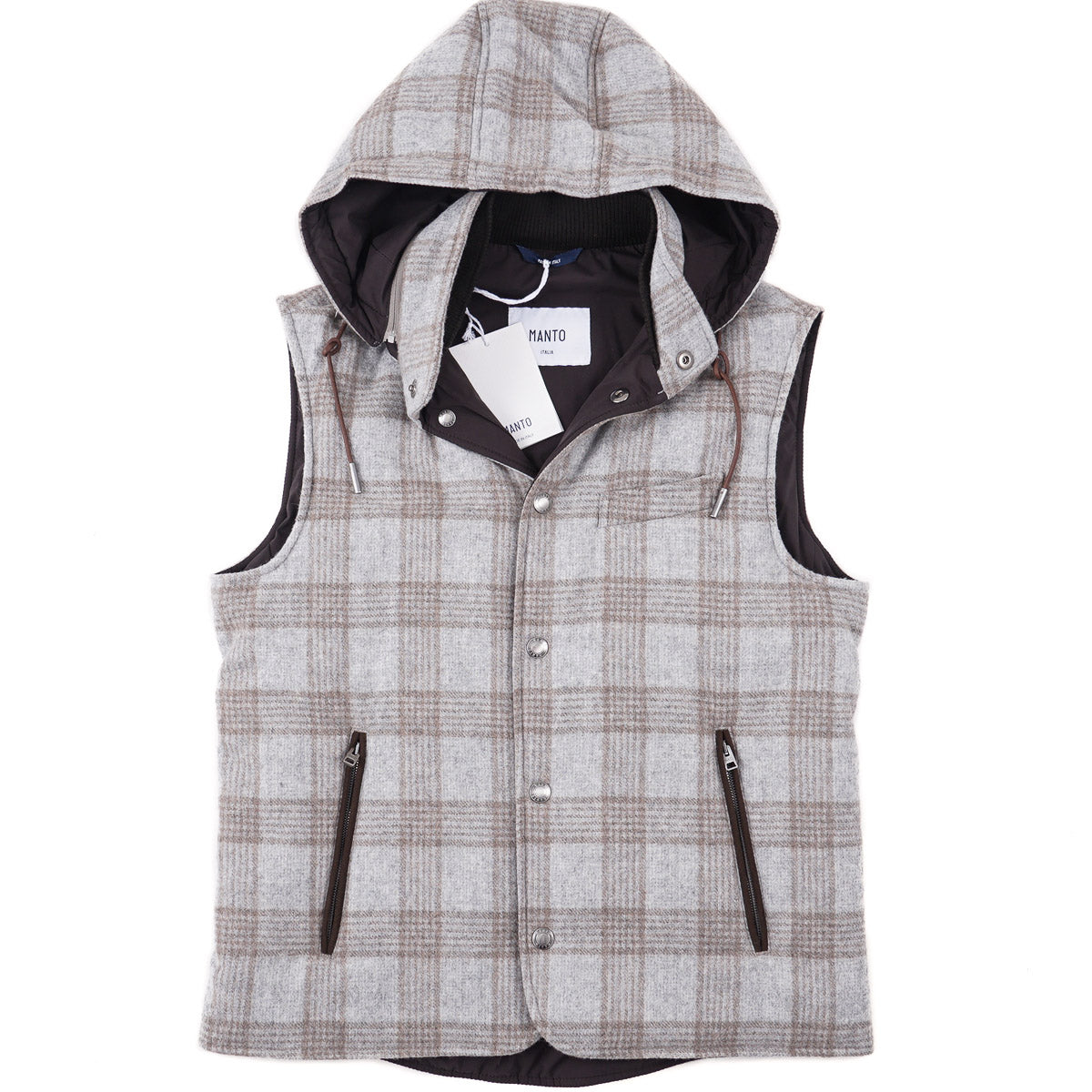 Manto Flannel Alpaca-Wool Vest with Hood