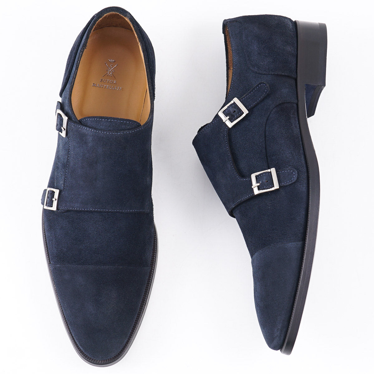 Sutor Mantellassi Calf Suede Double Monk - Top Shelf Apparel