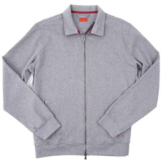 Isaia Jersey Cotton Track Jacket Sweatshirt - Top Shelf Apparel