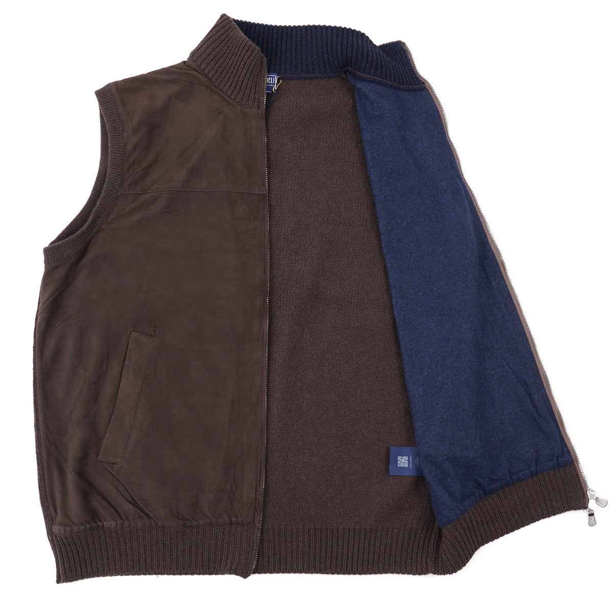 Fedeli Suede and Knit Cashmere Vest - Top Shelf Apparel