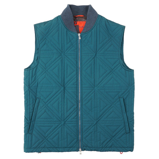 Isaia Geometric Quilted Padded Wool Vest - Top Shelf Apparel