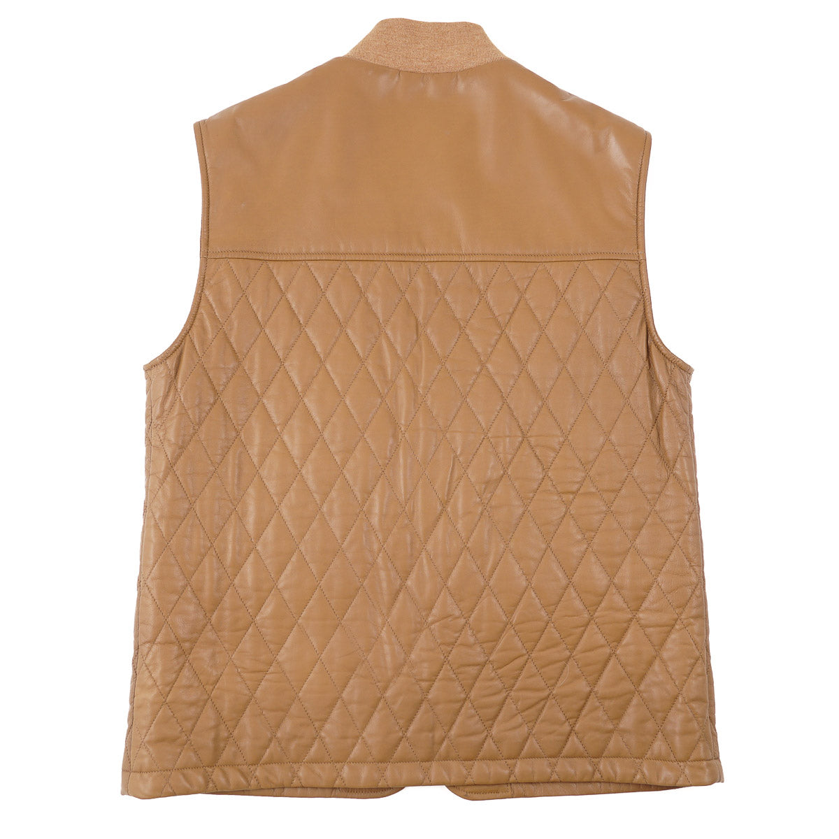 Isaia Quilted Nappa Lamb Leather Vest - Top Shelf Apparel