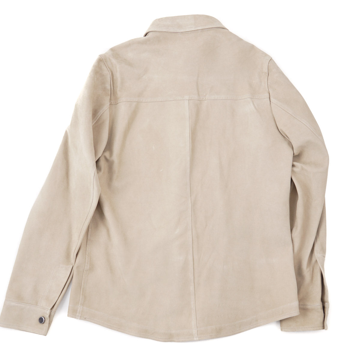 Isaia Lamb Suede Leather Overshirt Jacket - Top Shelf Apparel