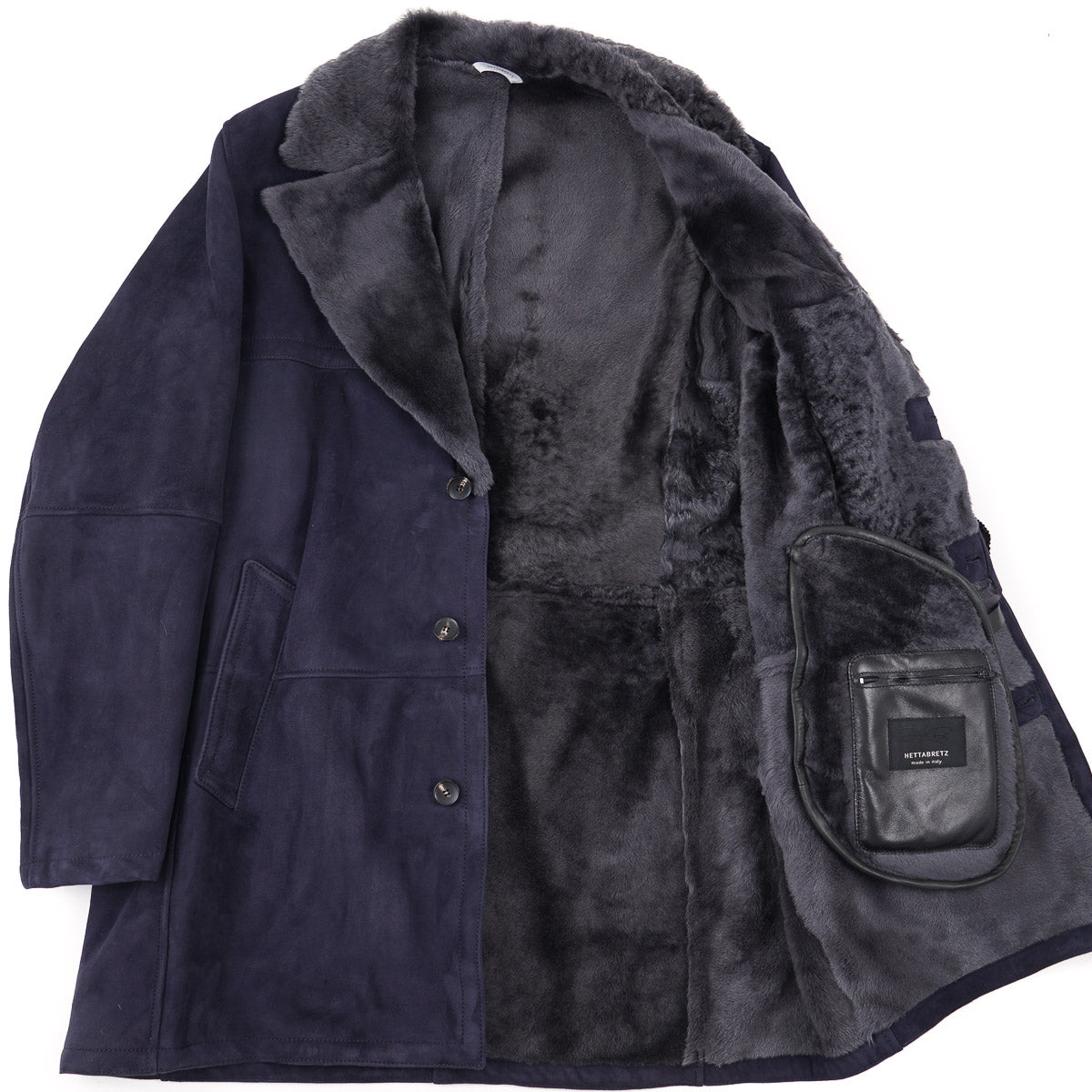 Hettabretz Plush Shearling Leather Overcoat