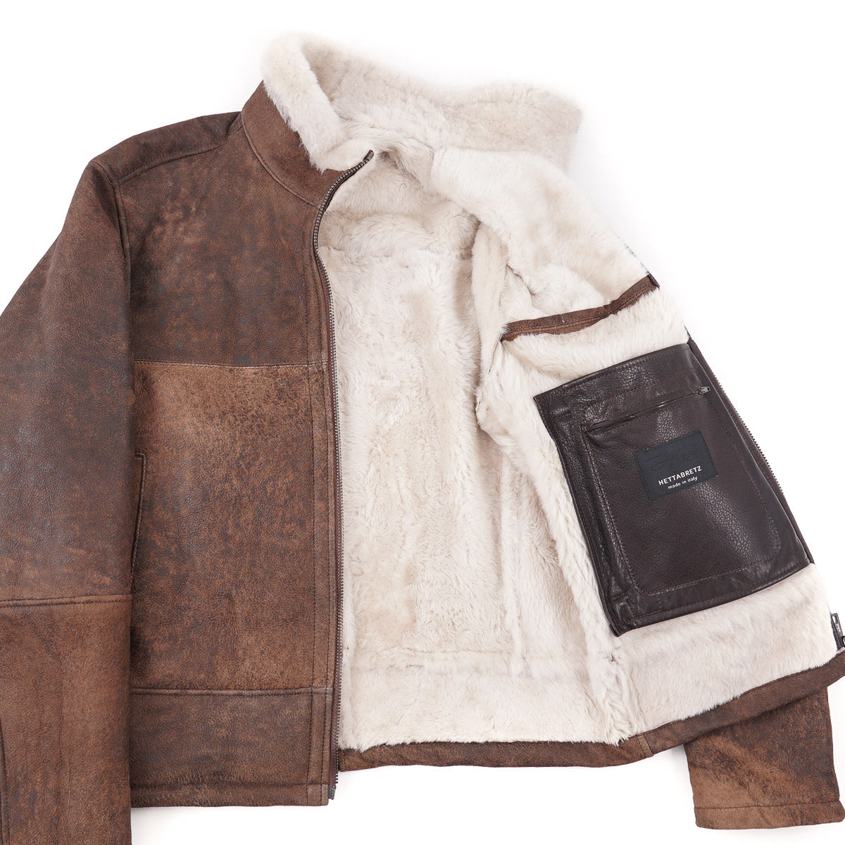 Hettabretz Shearling Leather Bomber Jacket