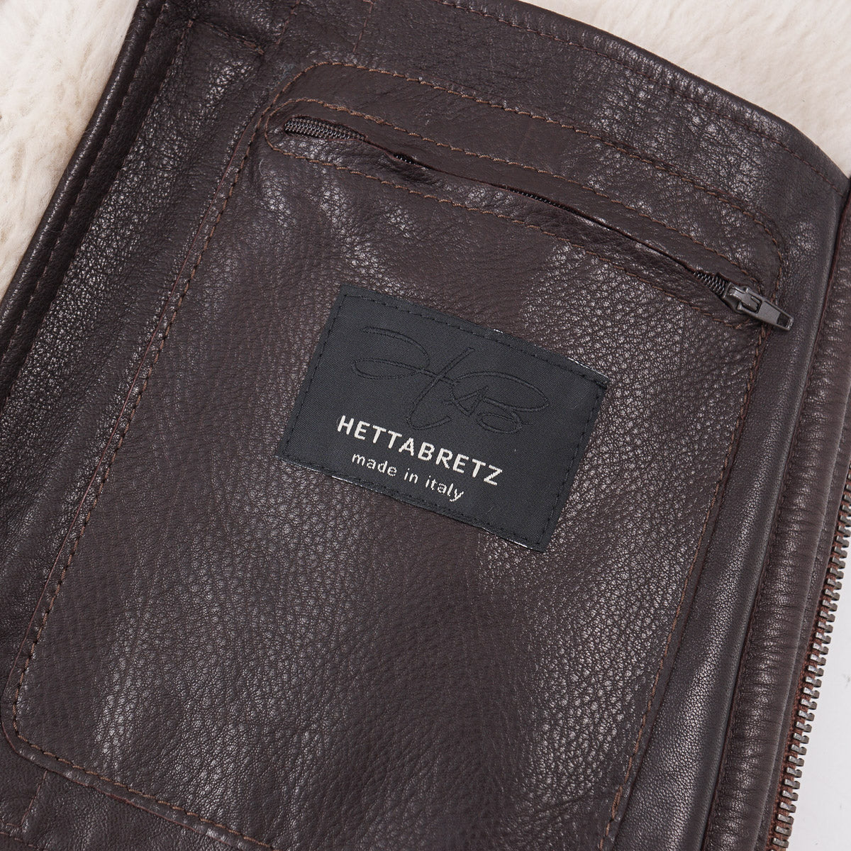 Hettabretz Shearling Leather Bomber Jacket