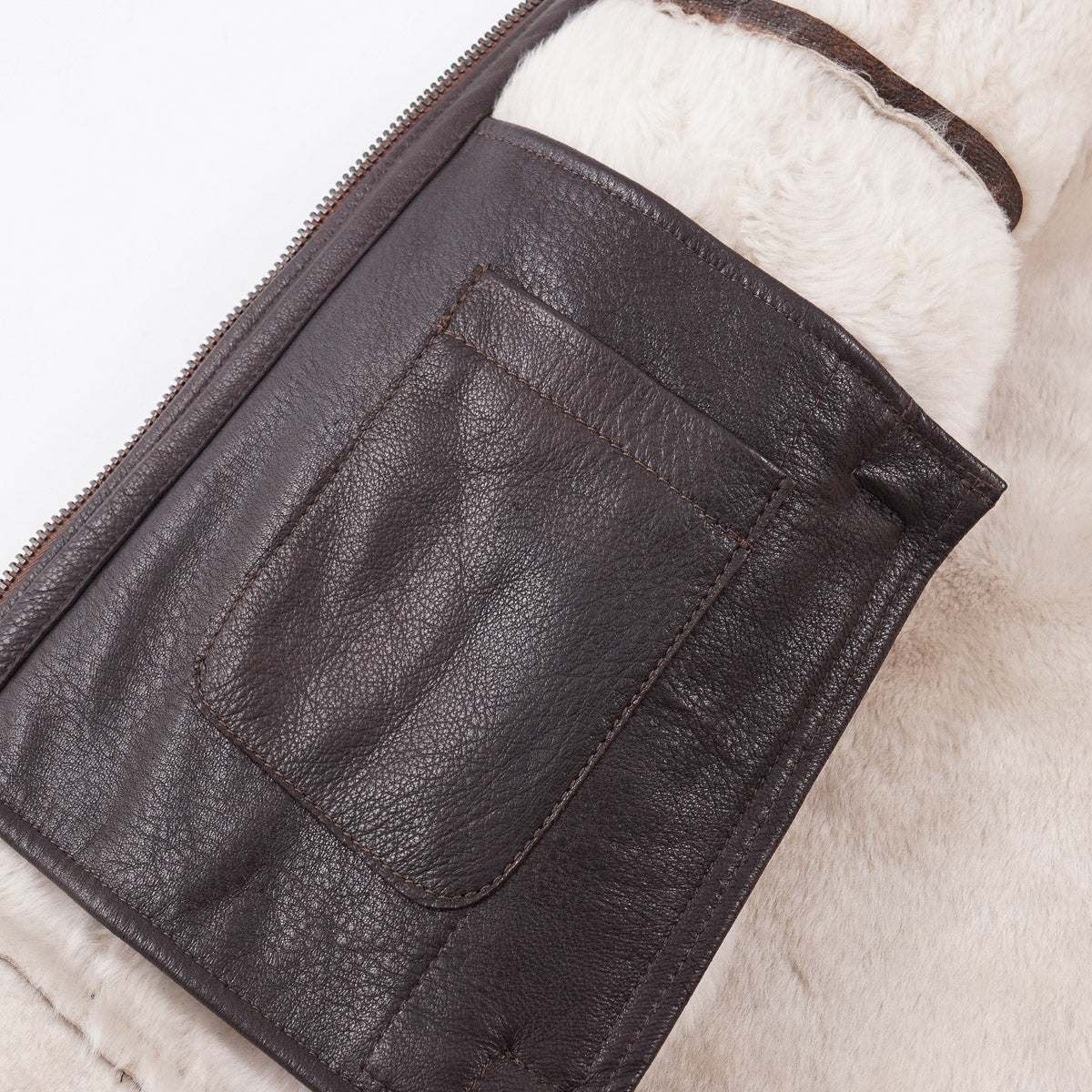 Hettabretz Shearling Leather Bomber Jacket