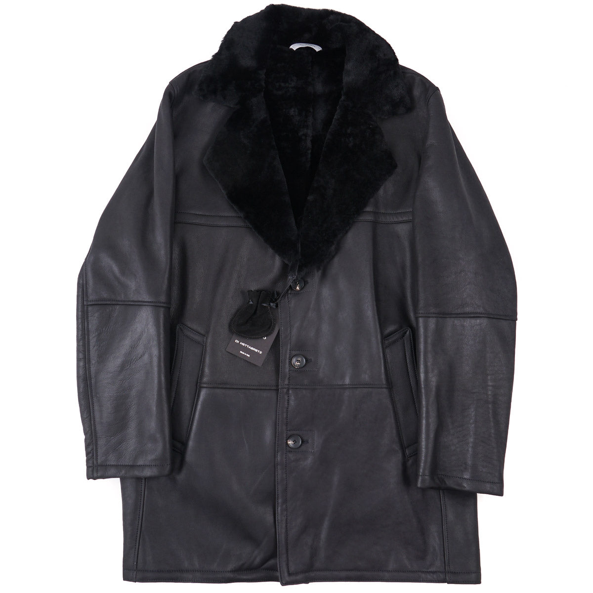Hettabretz Satin Shearling Leather Overcoat
