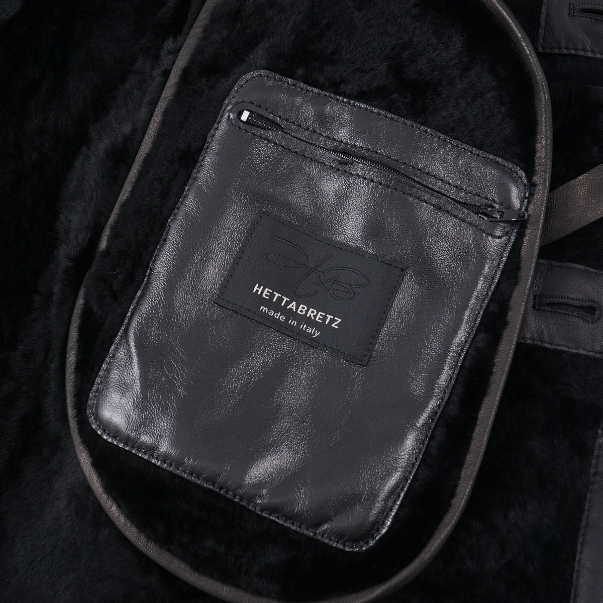 Hettabretz Satin Shearling Leather Overcoat