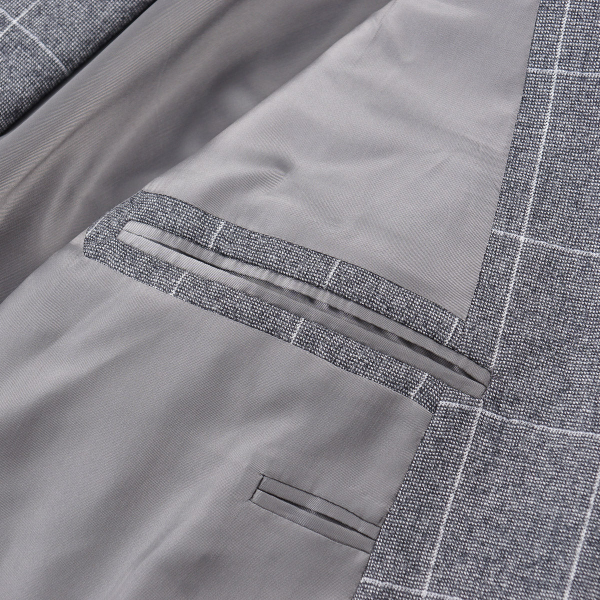 Belvest Windowpane Check Wool Suit