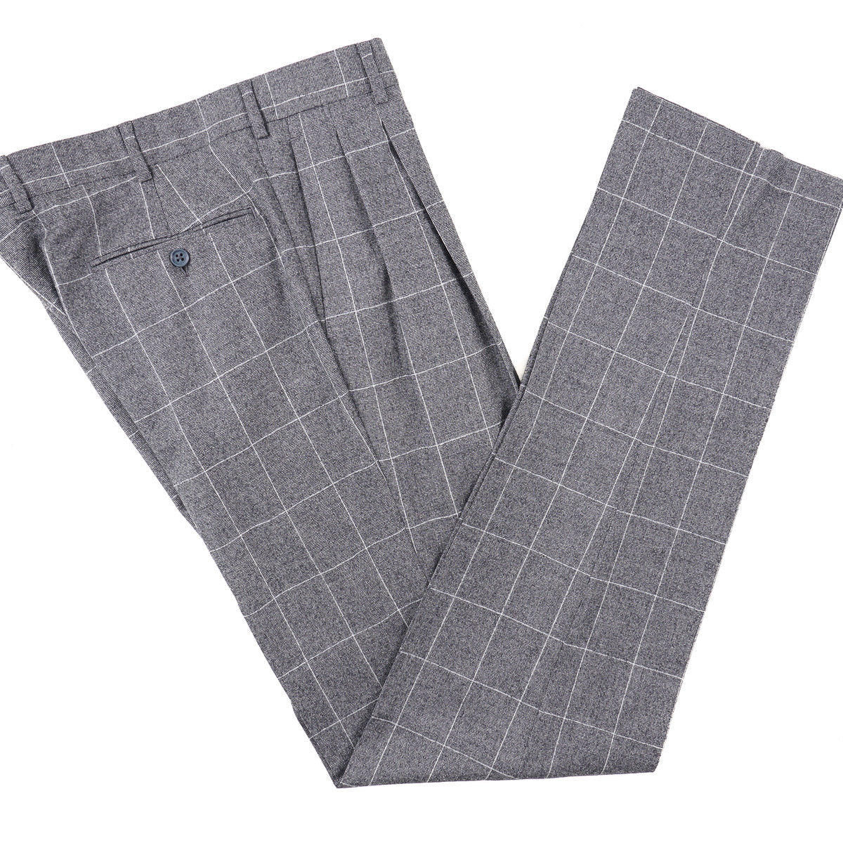 Belvest Windowpane Check Wool Suit