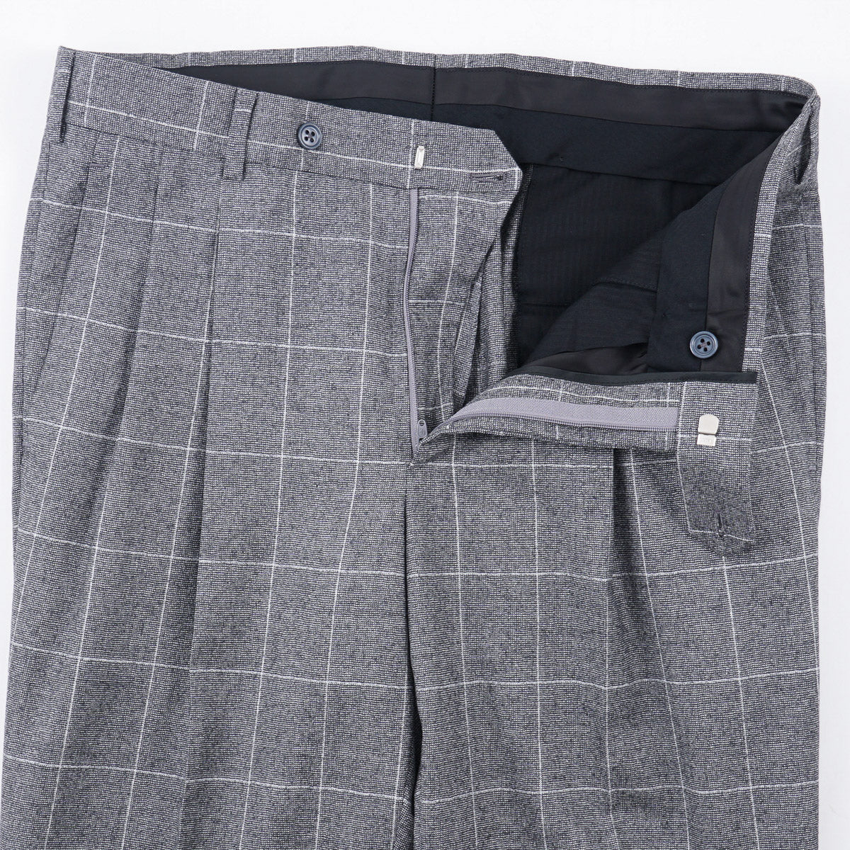 Belvest Windowpane Check Wool Suit