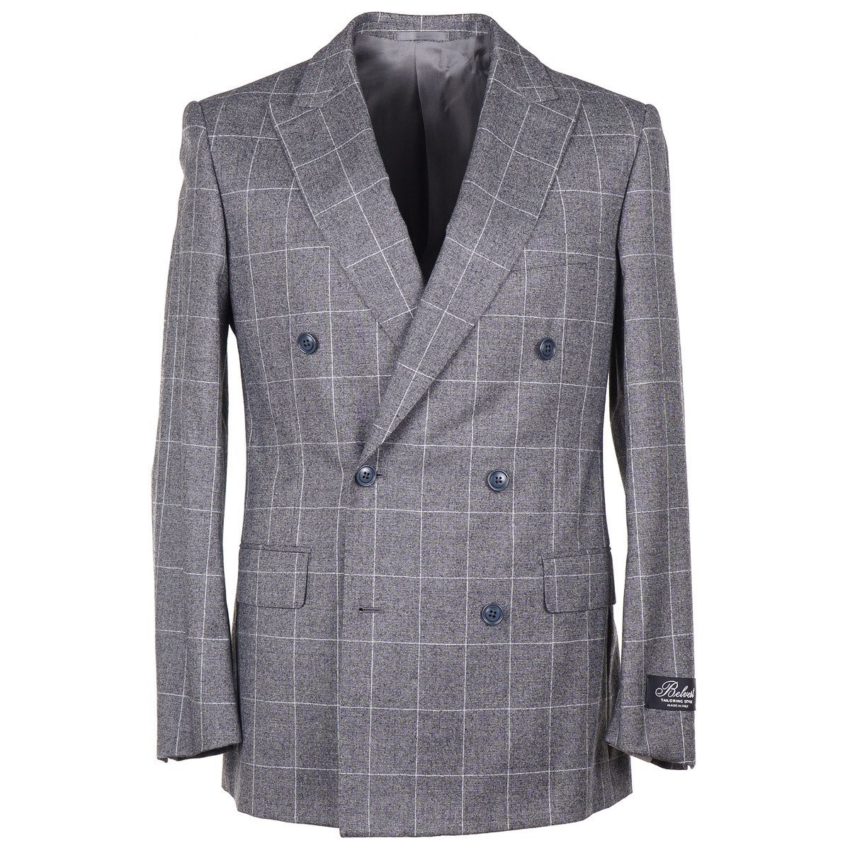 Belvest Windowpane Check Wool Suit