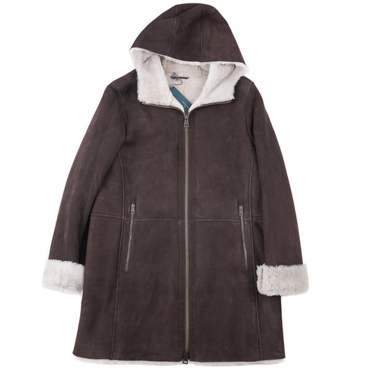 Boglioli Shearling Leather Hooded Parka
