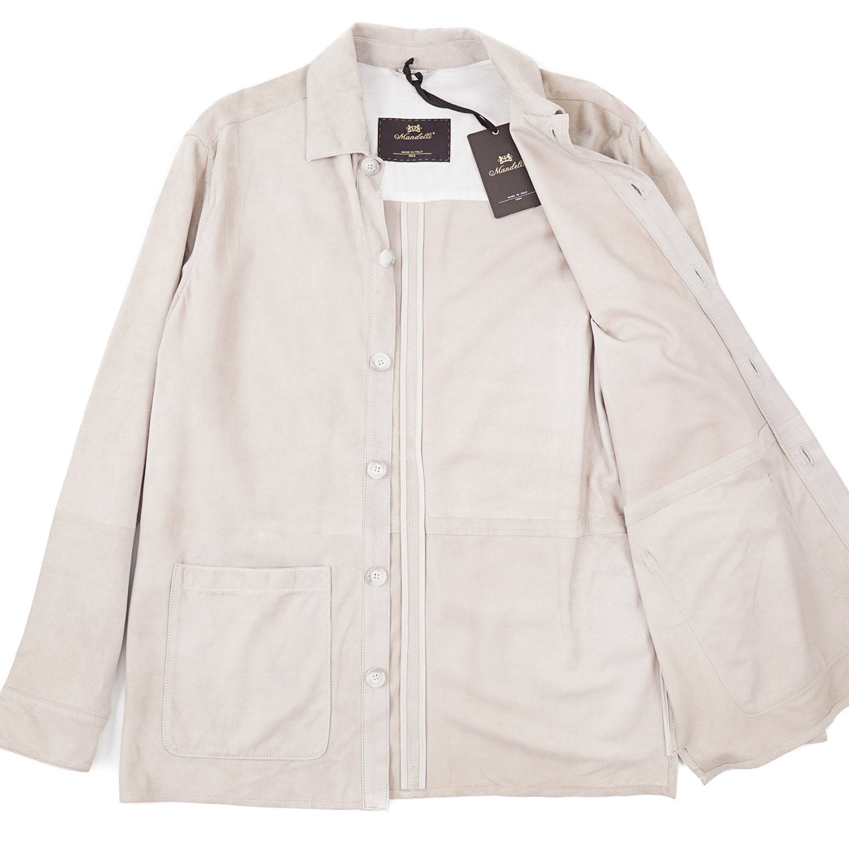 Enrico Mandelli Nappa Suede Shirt-Jacket - Top Shelf Apparel