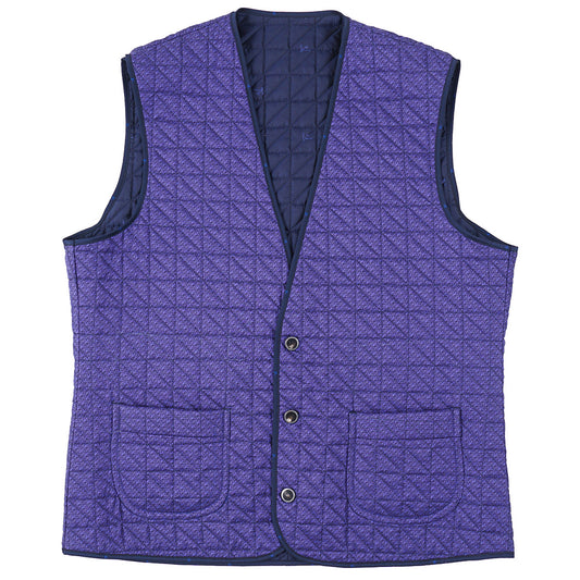 Isaia Quilted Printed Silk Vest - Top Shelf Apparel