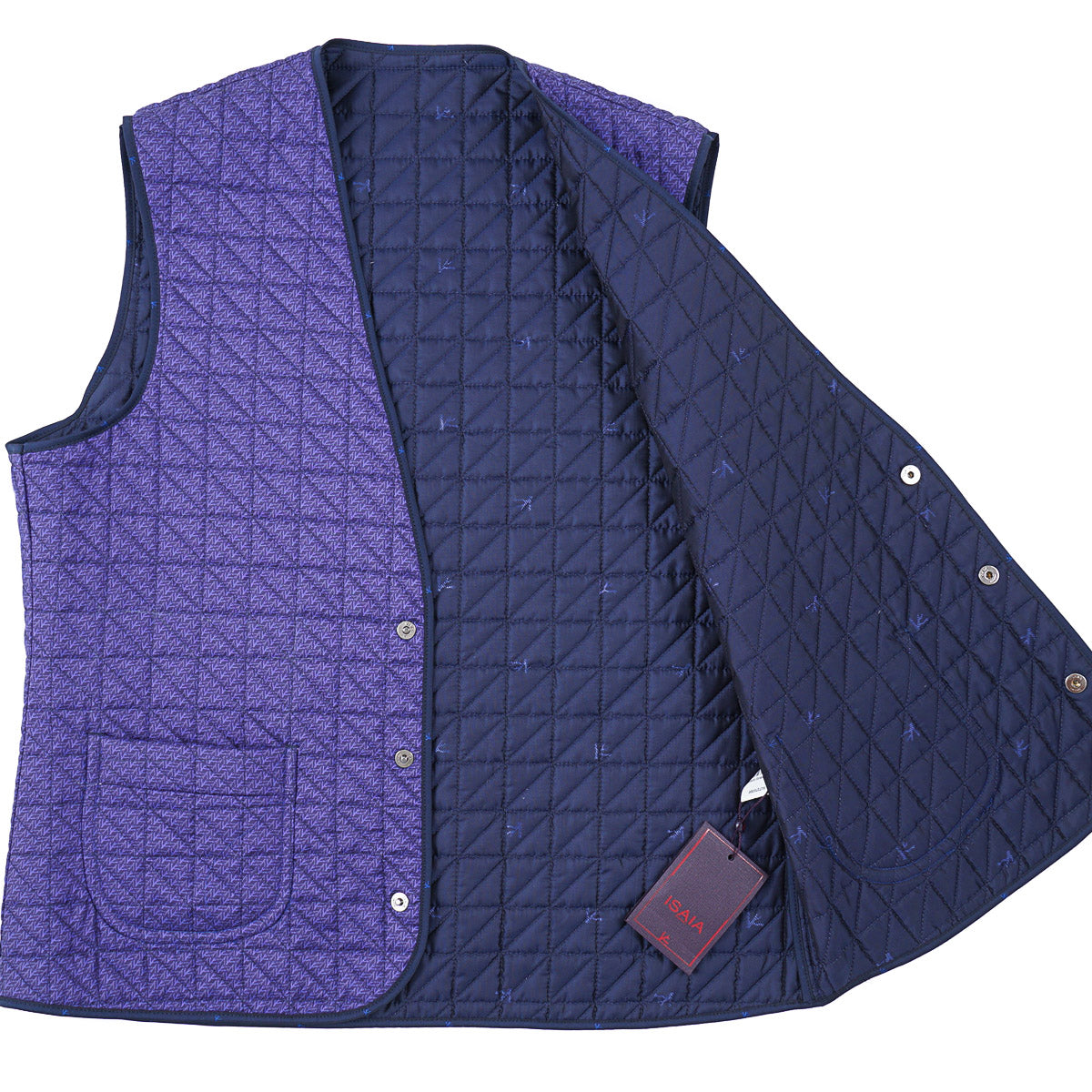 Isaia Quilted Printed Silk Vest - Top Shelf Apparel