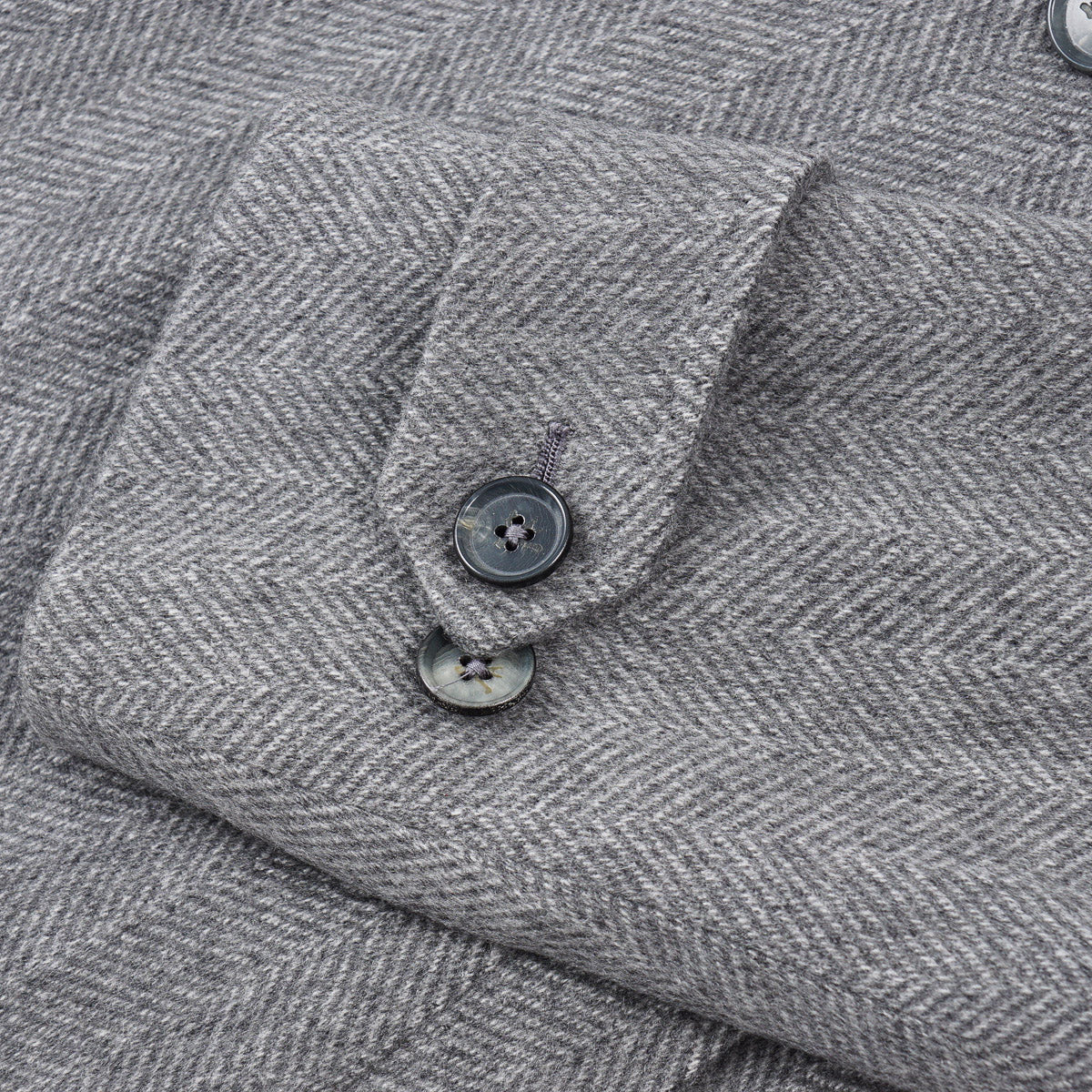 Isaia Herringbone Cashmere Peacoat - Top Shelf Apparel