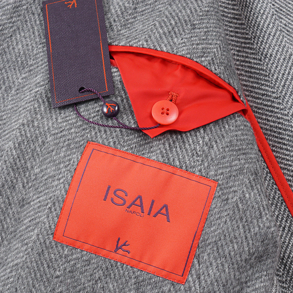 Isaia Herringbone Cashmere Peacoat - Top Shelf Apparel
