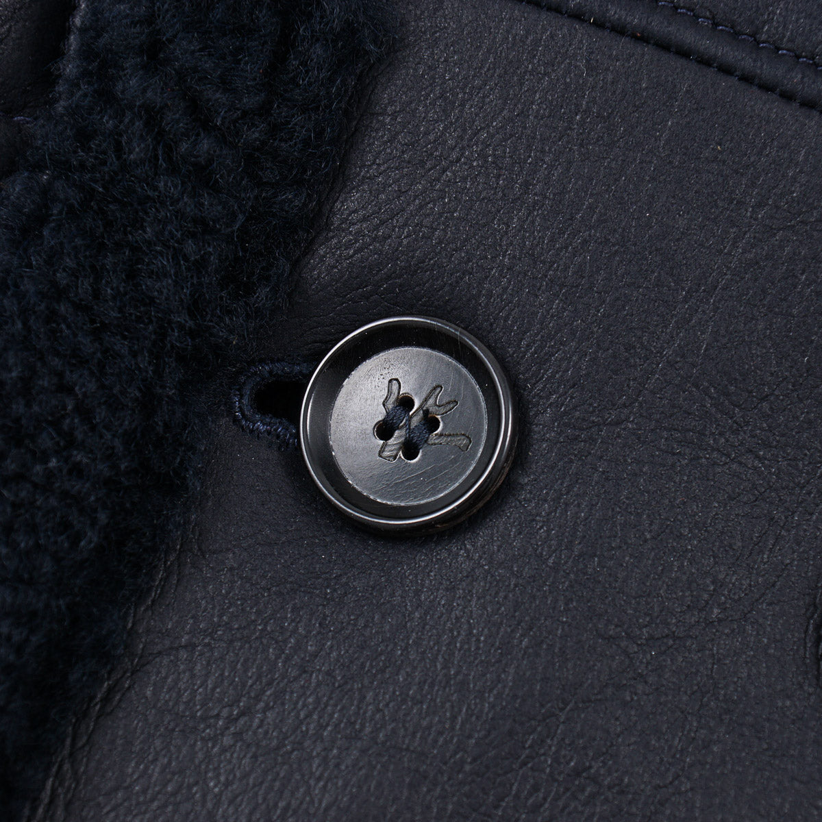 Isaia Plush Shearling Leather Pea Coat - Top Shelf Apparel