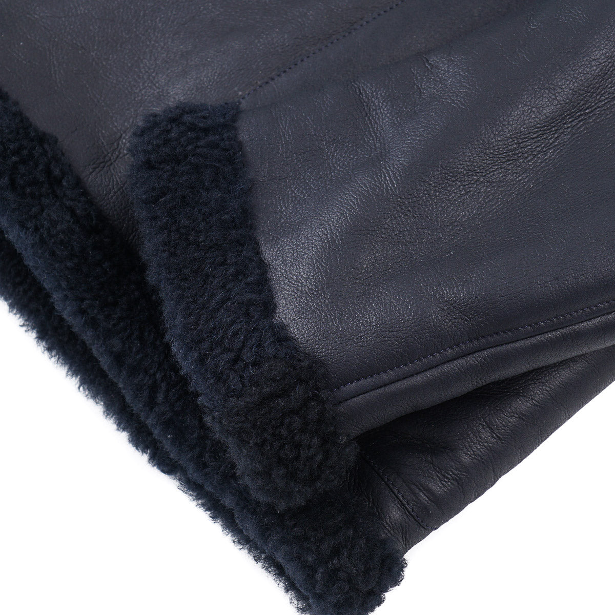 Isaia Plush Shearling Leather Pea Coat - Top Shelf Apparel