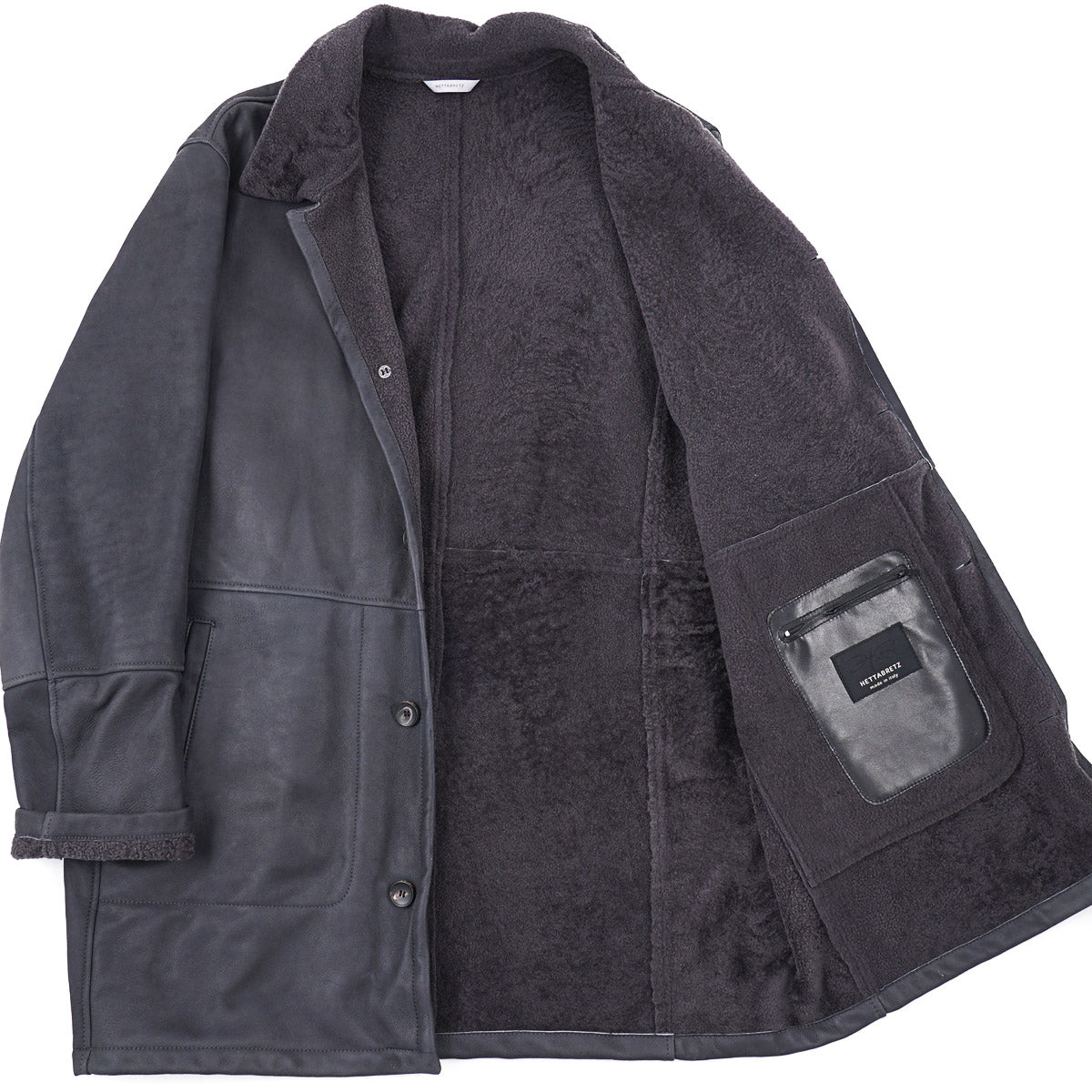 Hettabretz Shearling Leather Overcoat