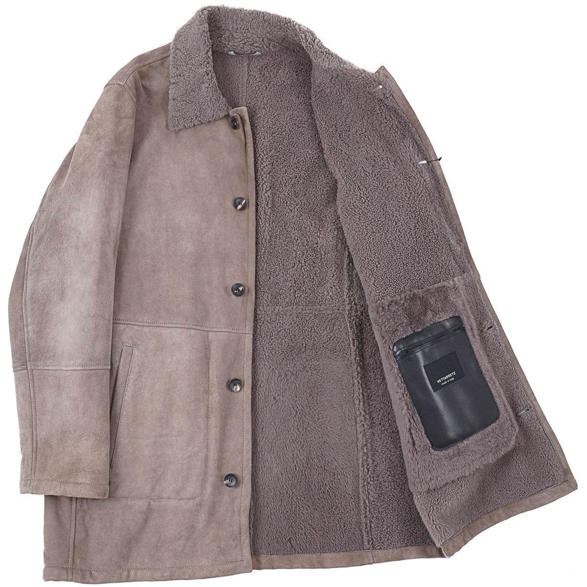 Hettabretz Shearling Leather Overcoat