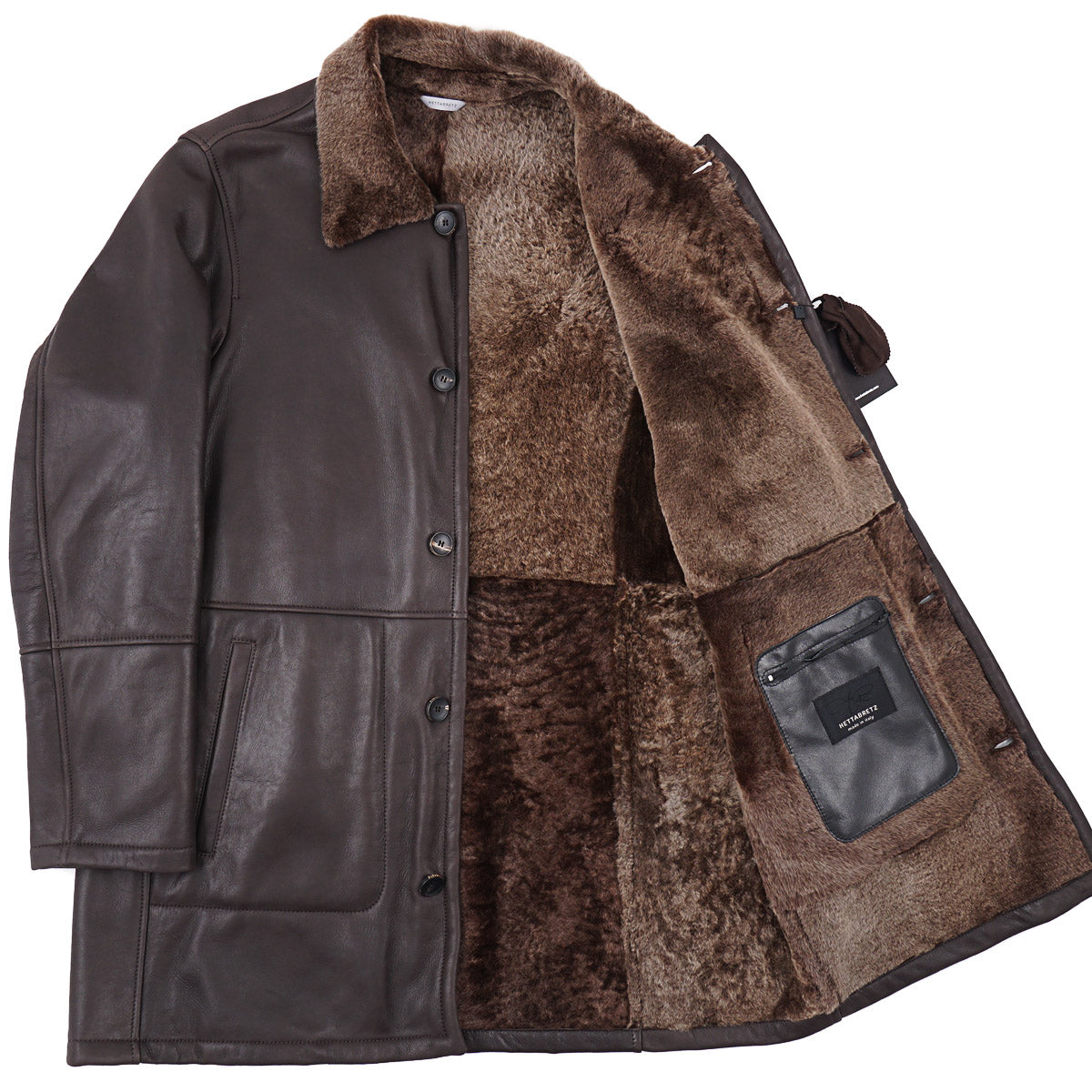 Hettabretz Shearling Leather Overcoat