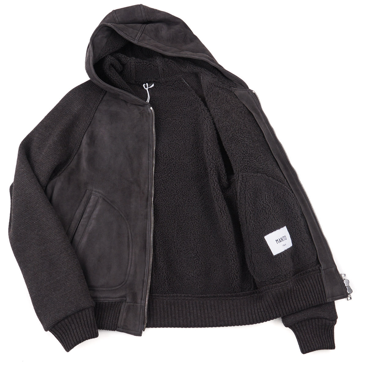 Manto Shearling Leather Hooded Jacket - Top Shelf Apparel