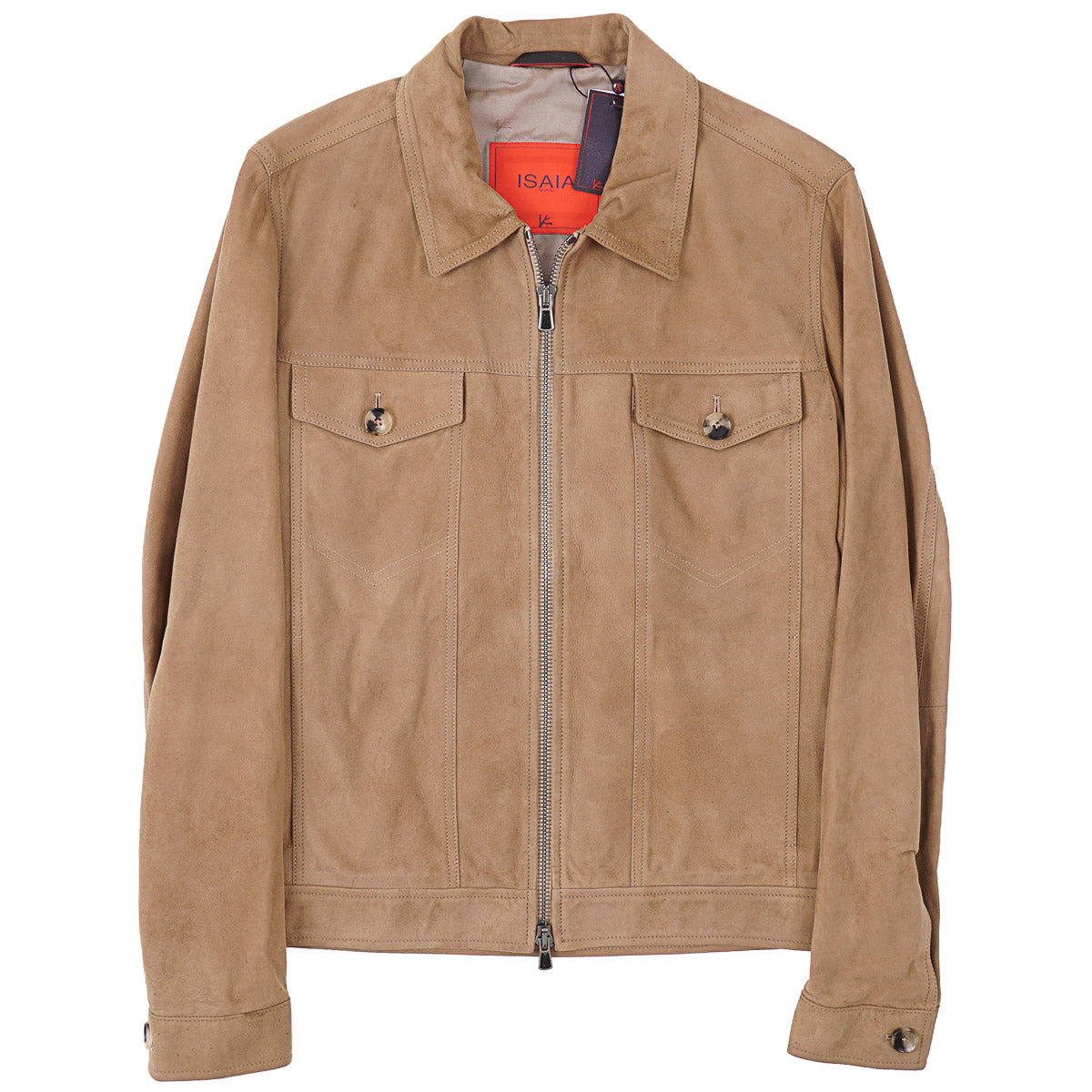 Isaia Lightweight Lamb Suede Jacket