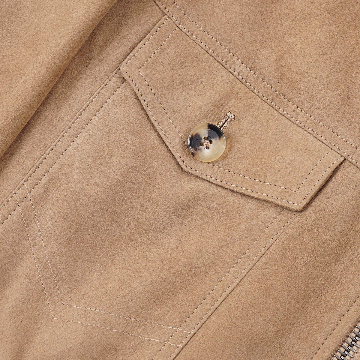 Isaia Lightweight Lamb Suede Jacket