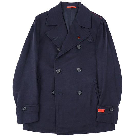 Isaia Lightweight Aqua Cashmere Peacoat - Top Shelf Apparel
