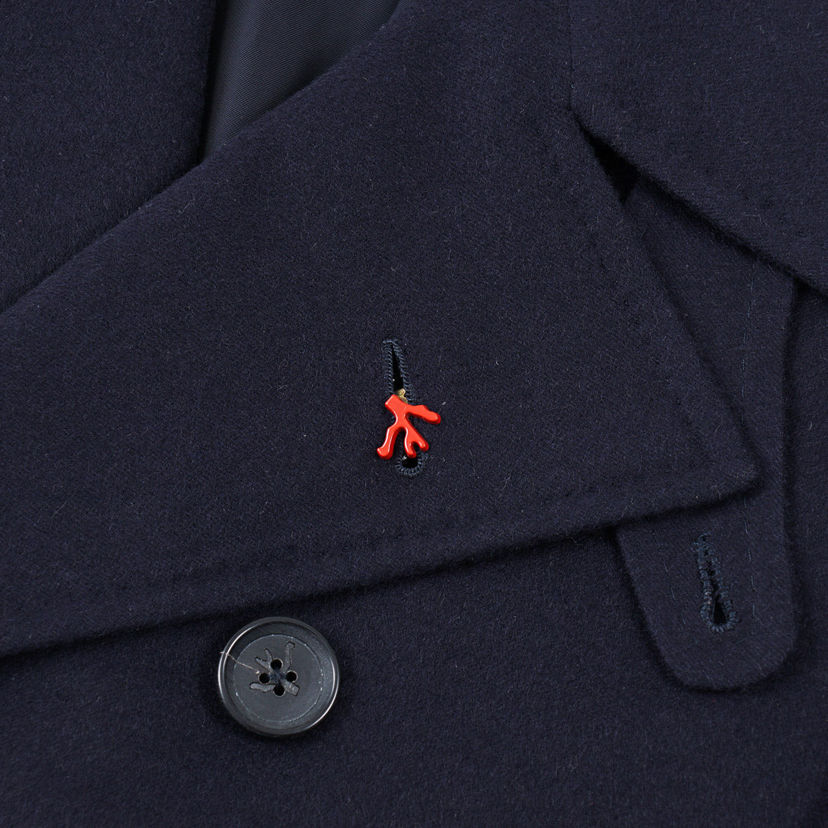 Isaia Lightweight Aqua Cashmere Peacoat