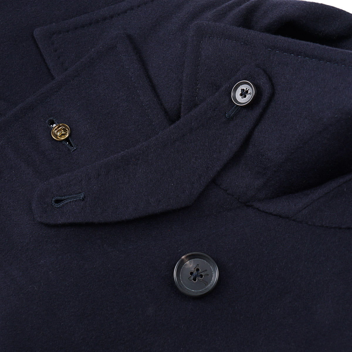 Isaia Lightweight Aqua Cashmere Peacoat