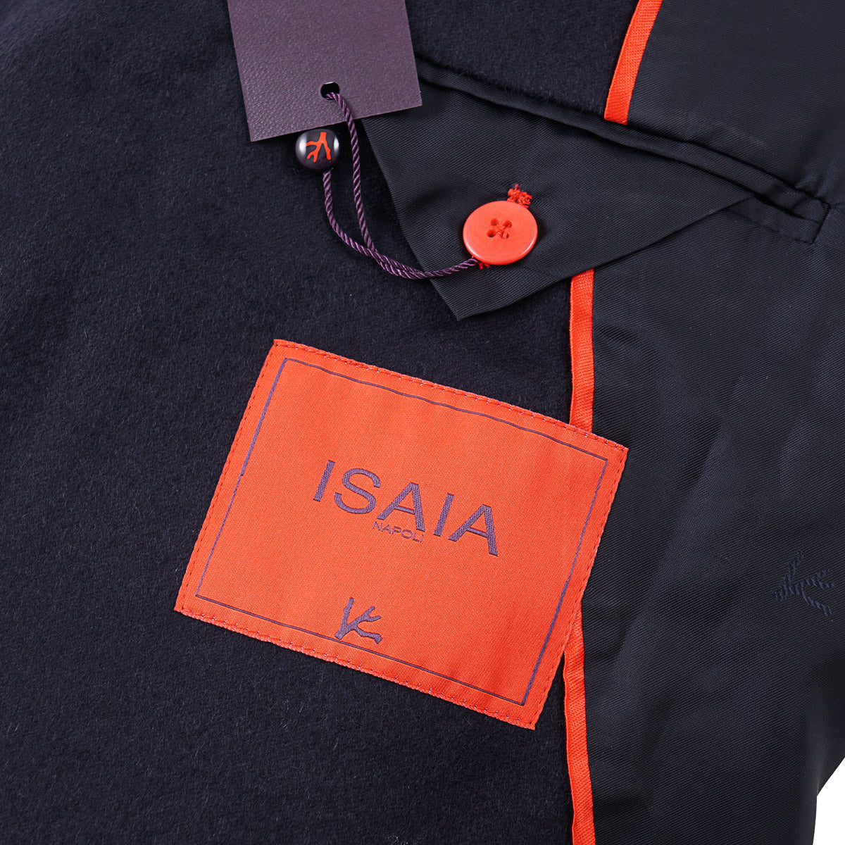 Isaia Lightweight Aqua Cashmere Peacoat