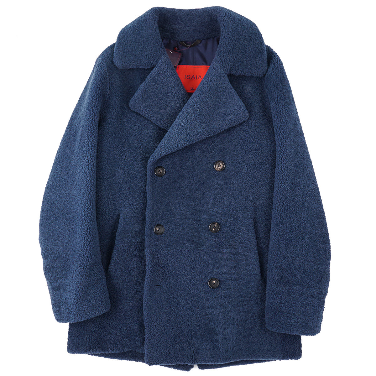 Isaia Plush Reverse Lamb Shearling Coat