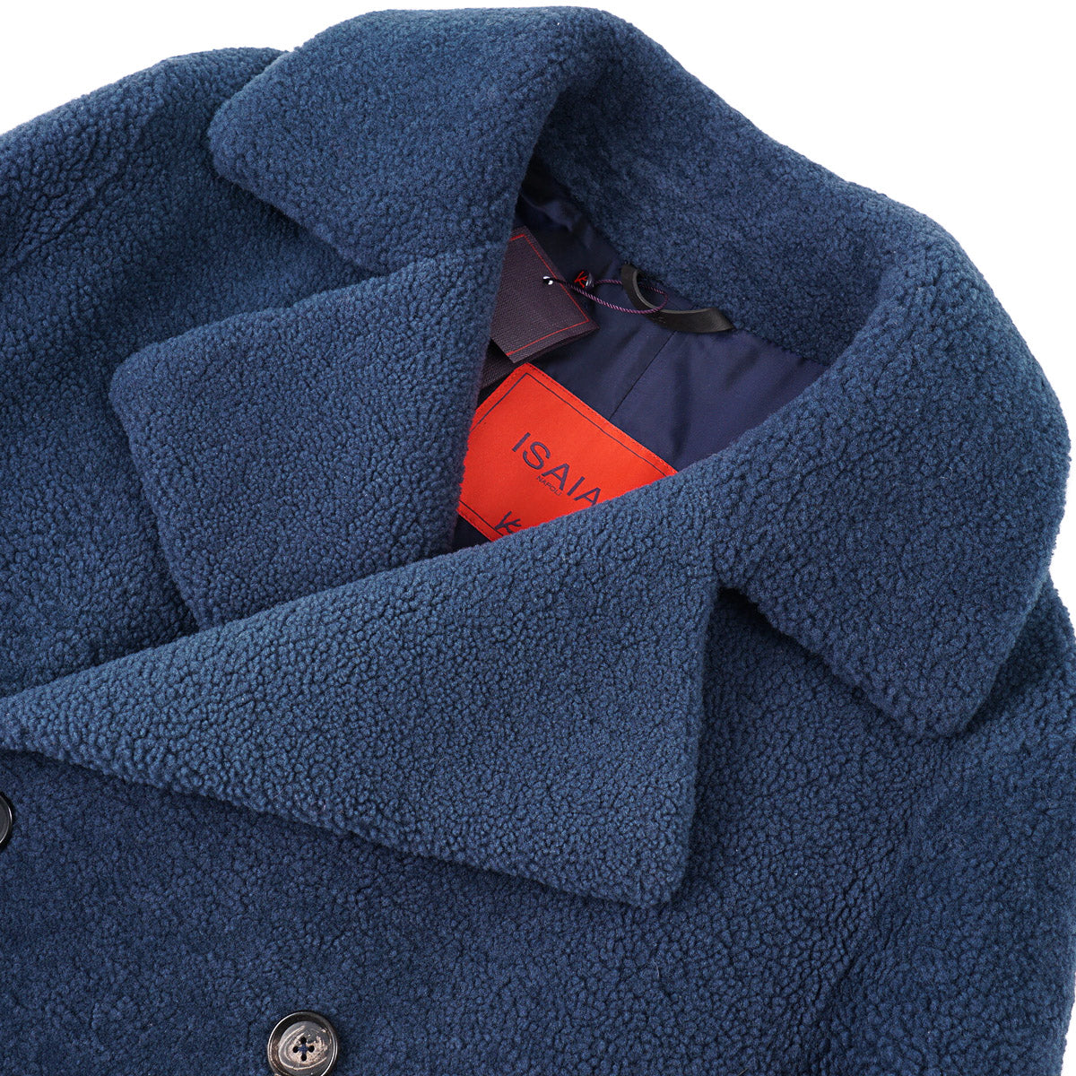 Isaia Plush Reverse Lamb Shearling Coat