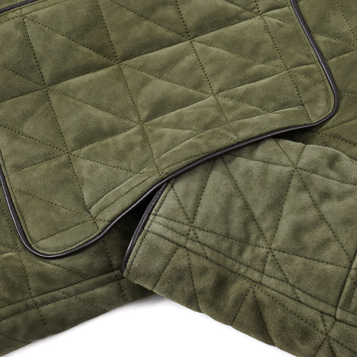 Isaia Quilted Padded Lamb Suede Jacket