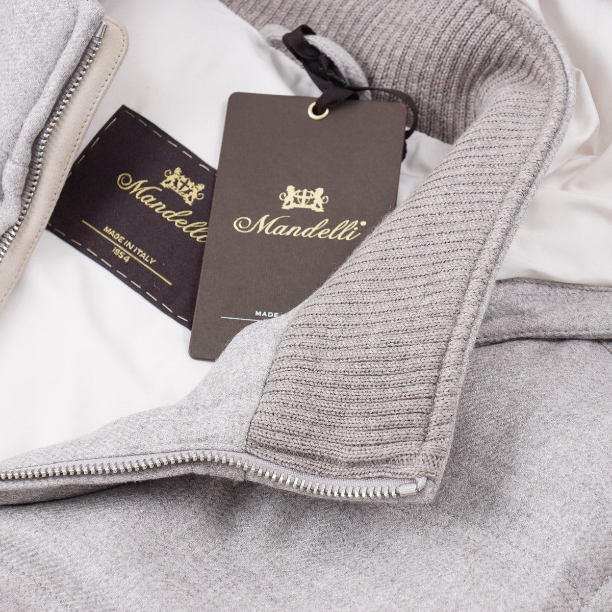 Enrico Mandelli Wool-Cashmere Down Vest with Hood
