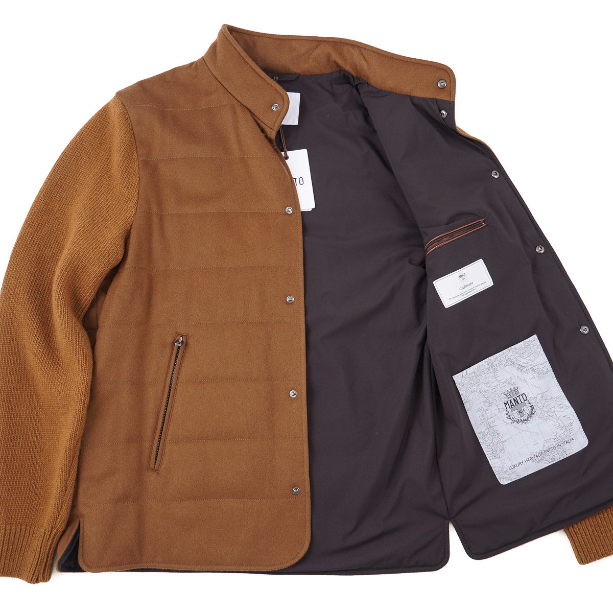 Manto Cashmere Jacket with Knit Sleeves - Top Shelf Apparel