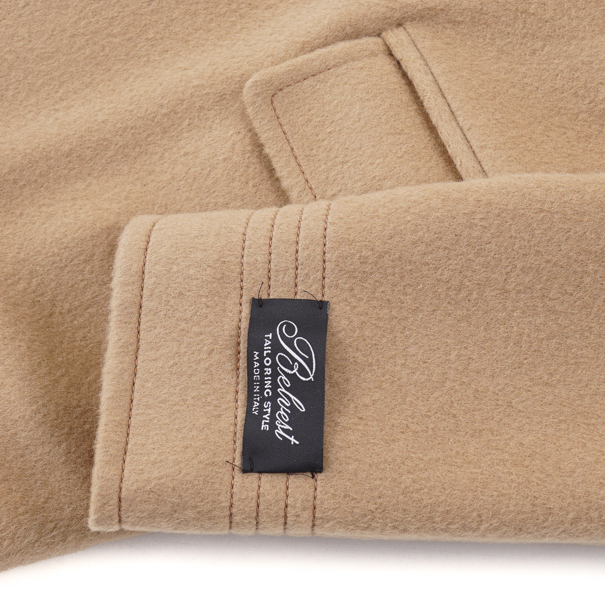 Belvest Wool Pea Coat with Hood